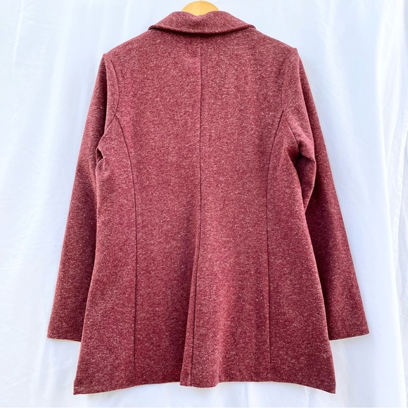 BETABRAND | NWT COZY OFFICE SWEATER BLAZER WOOL IN WINE RED SIZE XL - Picture 4 of 4